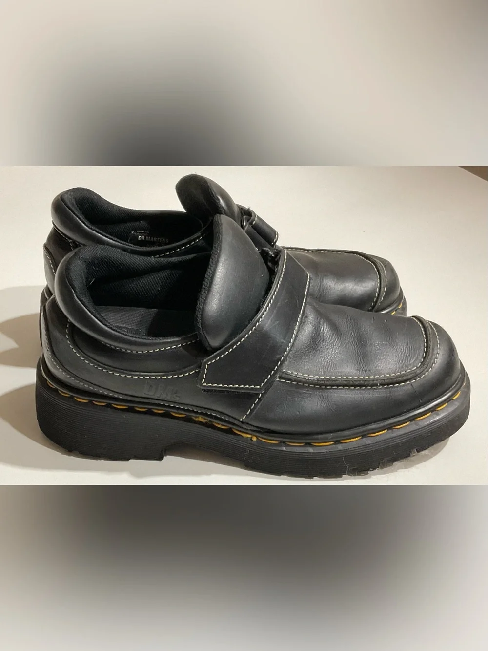 Dr. Martens Shoes Men’s US 7 Black Chunky Leather Strap Mary Jane Platform 9380